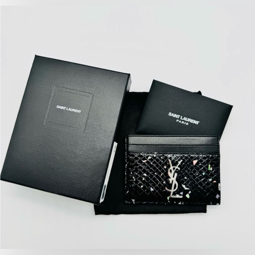 Saint Laurent confetti card case in Python